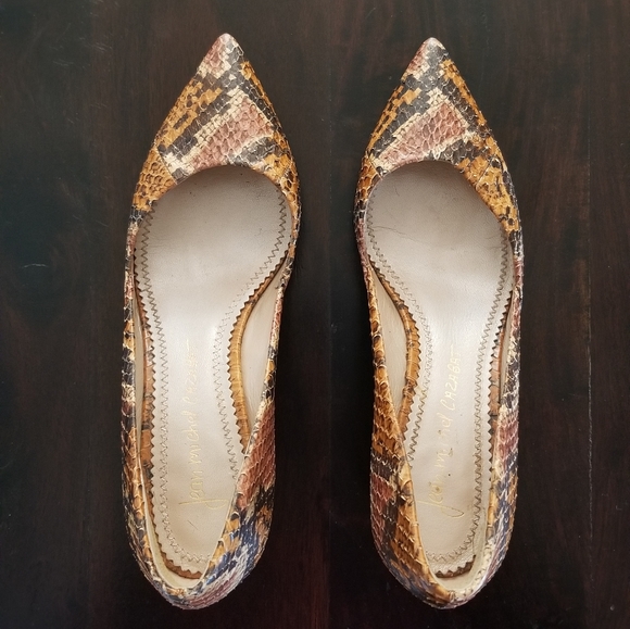 JEAN-MICHEL CAZABAT Animal Print Leather Wedge - Brown- Size EU 37/US 6 - Picture 1 of 7